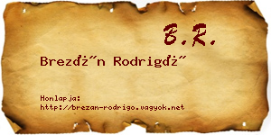Brezán Rodrigó névjegykártya